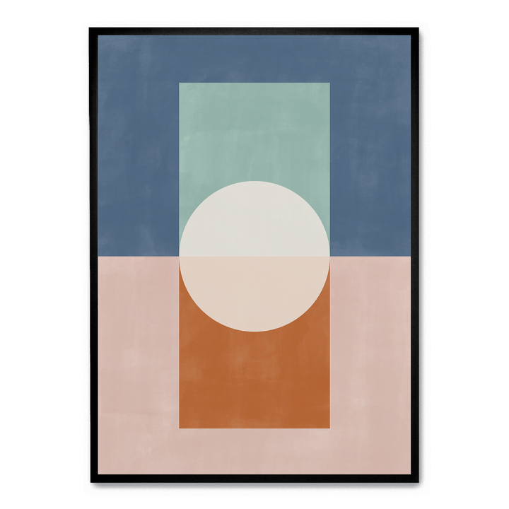 Blue And Rust Geometric No. 1