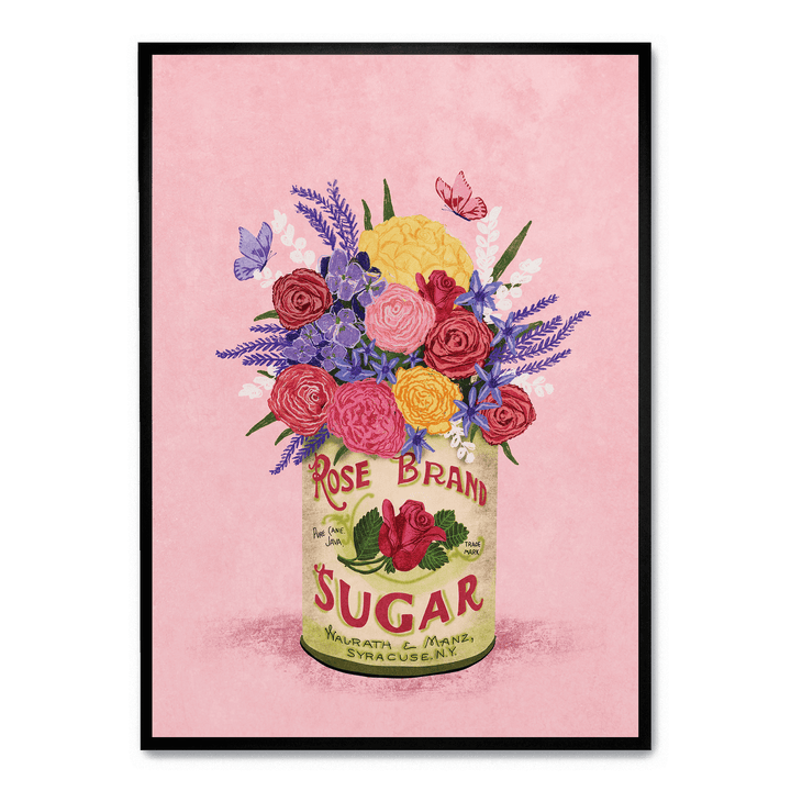 Flowers Vintage Sugar Can