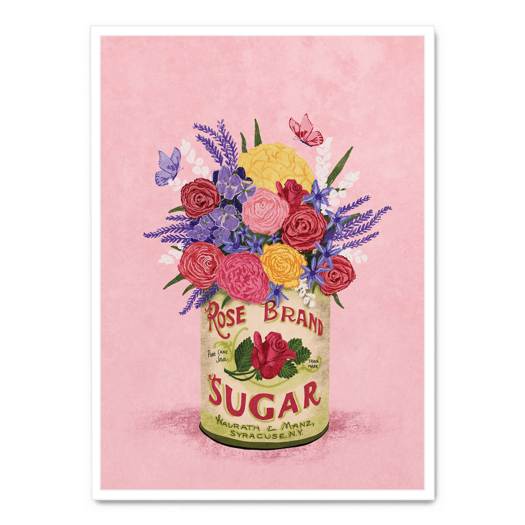 Flowers Vintage Sugar Can