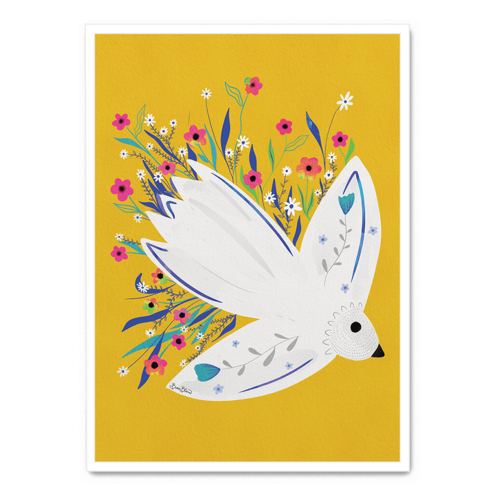 Bird In Flowers Yellow