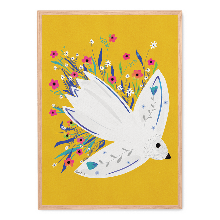 Bird In Flowers Yellow