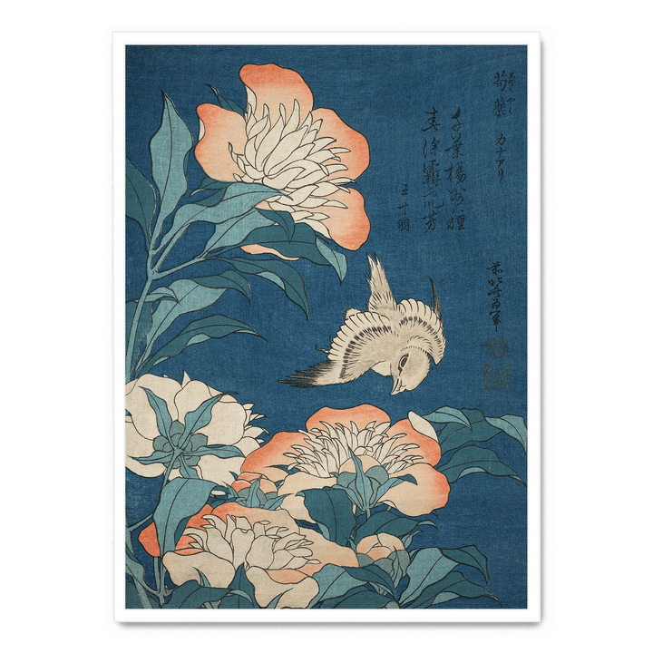 Hokusai - Peonies And Canary