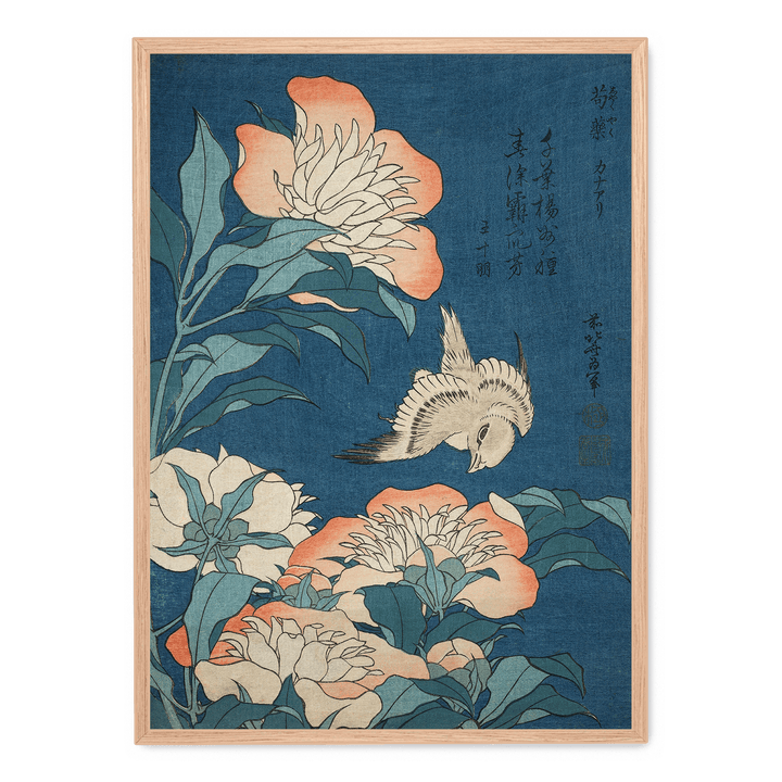 Hokusai - Peonies And Canary