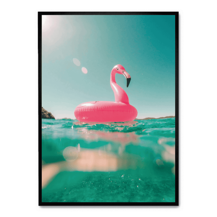 floating flamingo