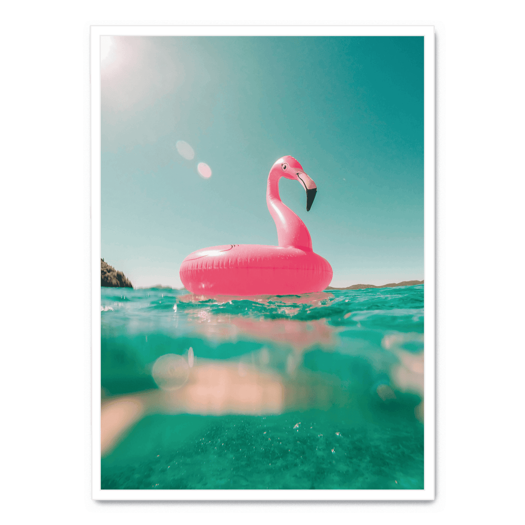 floating flamingo