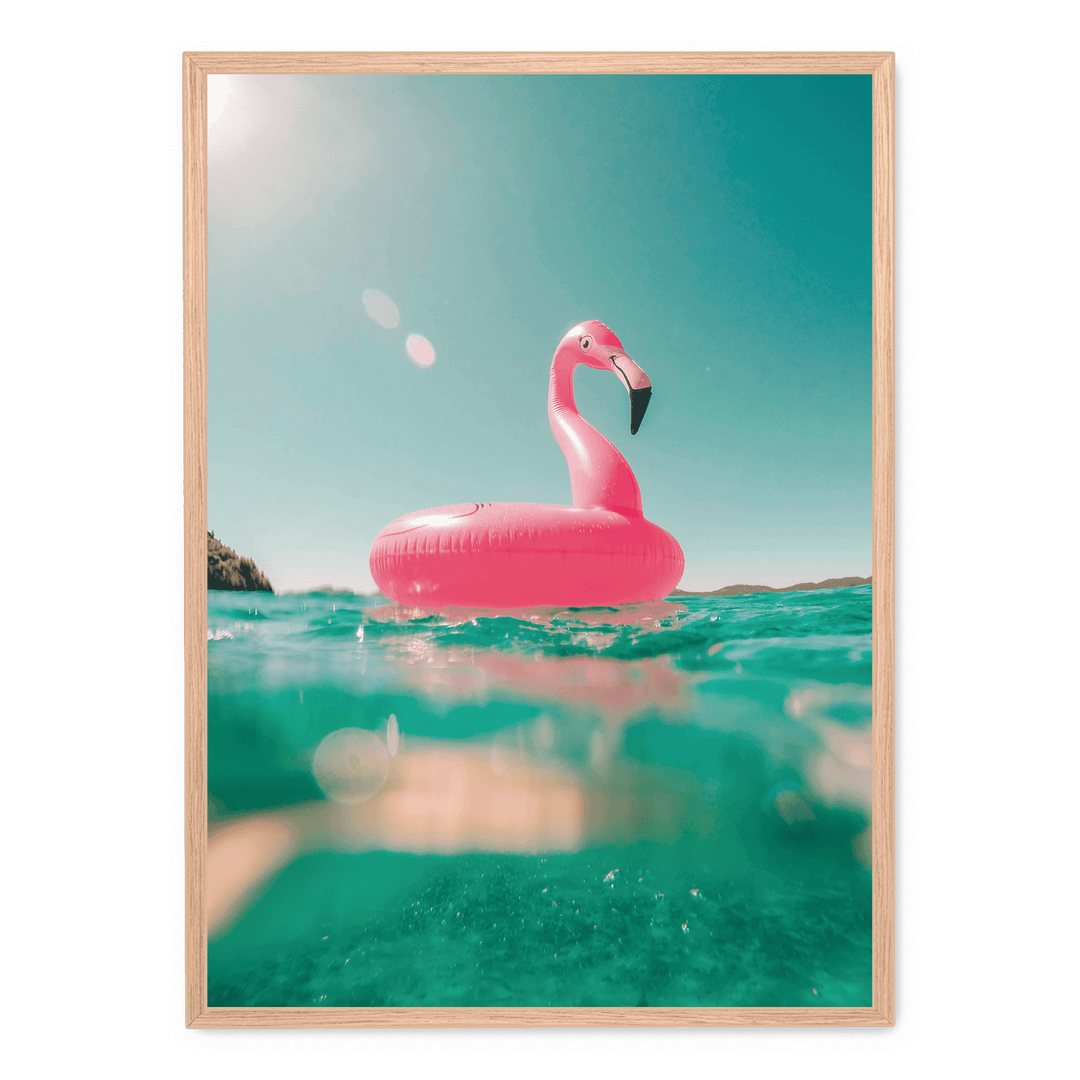 floating flamingo