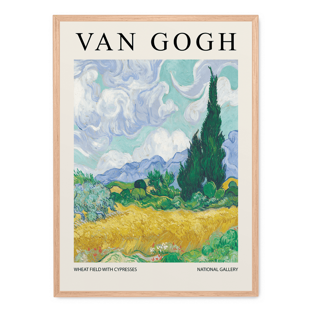 Wheat Field With Cypresses