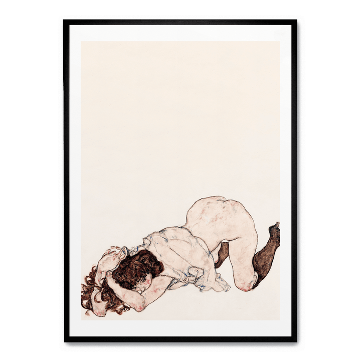 Kneeling Girl Resting On Both Elbows