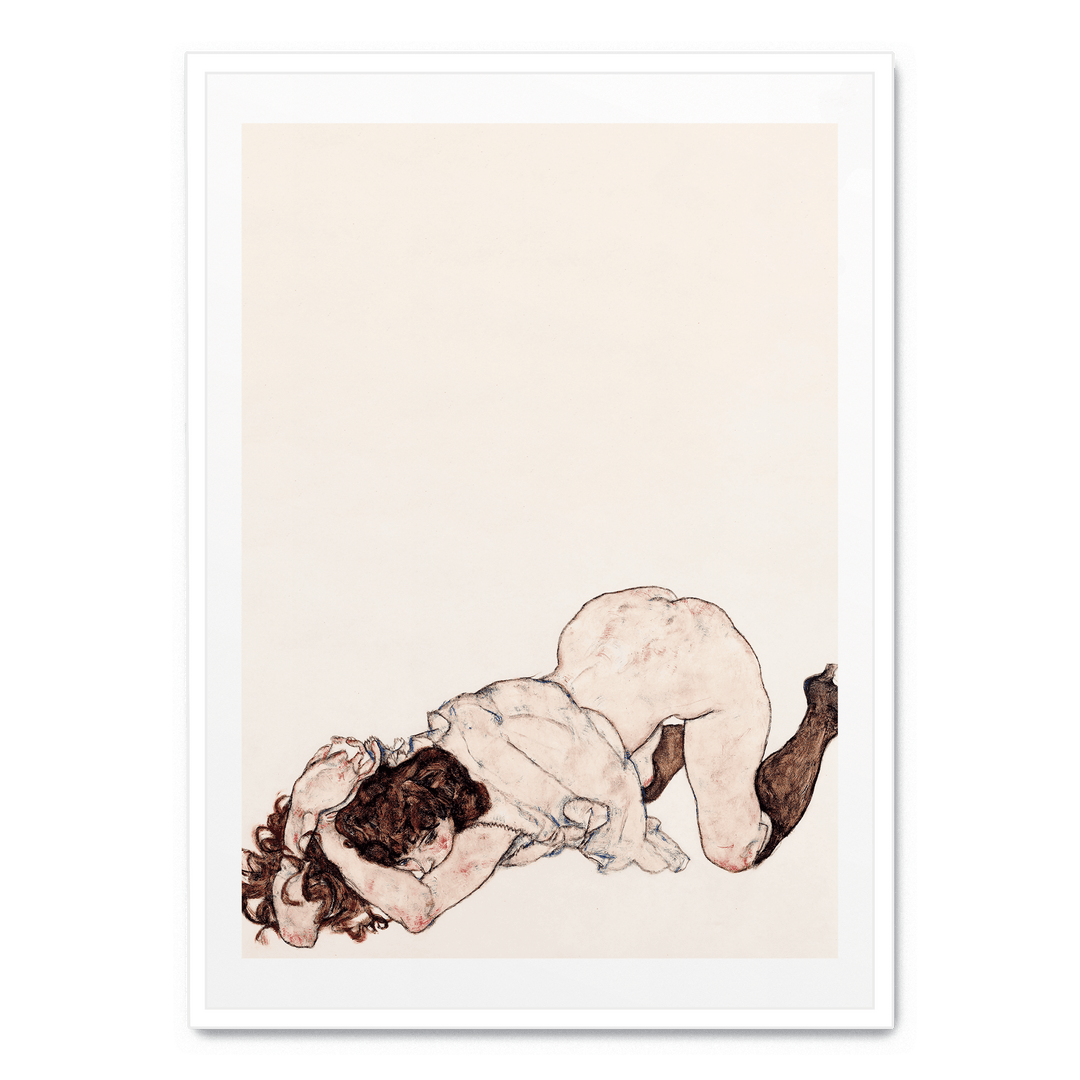 Kneeling Girl Resting On Both Elbows