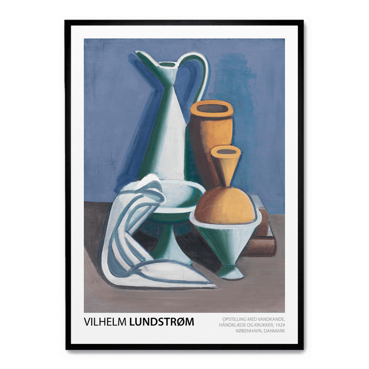 Opstilling Med Vandkande Håndklæde Og Krukker