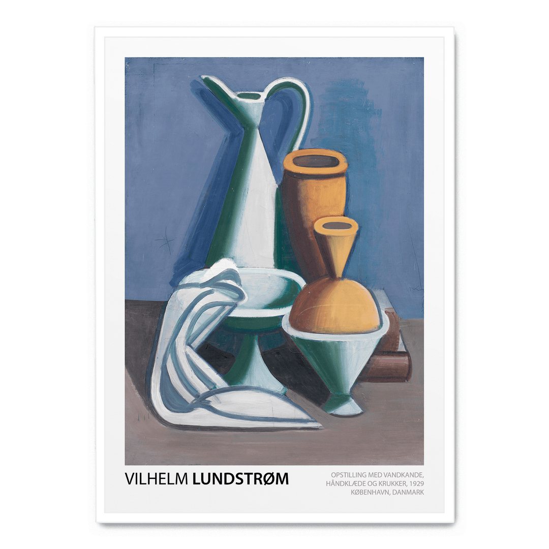 Opstilling Med Vandkande Håndklæde Og Krukker