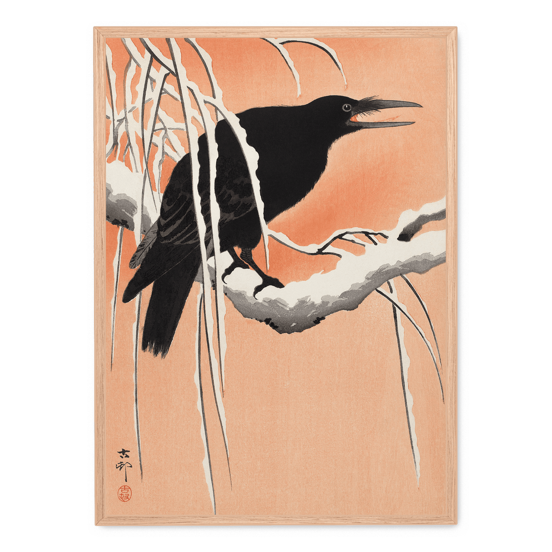 Crow On Snowy Branch