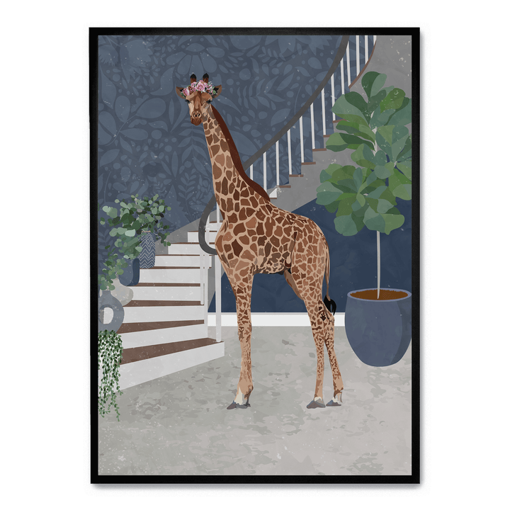 Giraffe By The Stairs