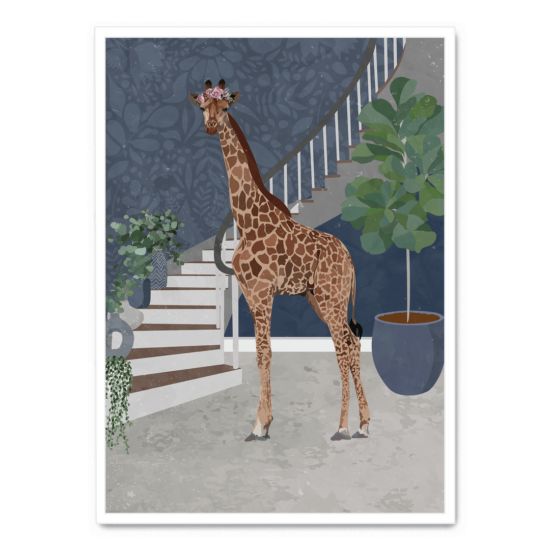 Giraffe By The Stairs